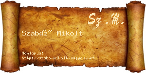 Szabó Mikolt névjegykártya